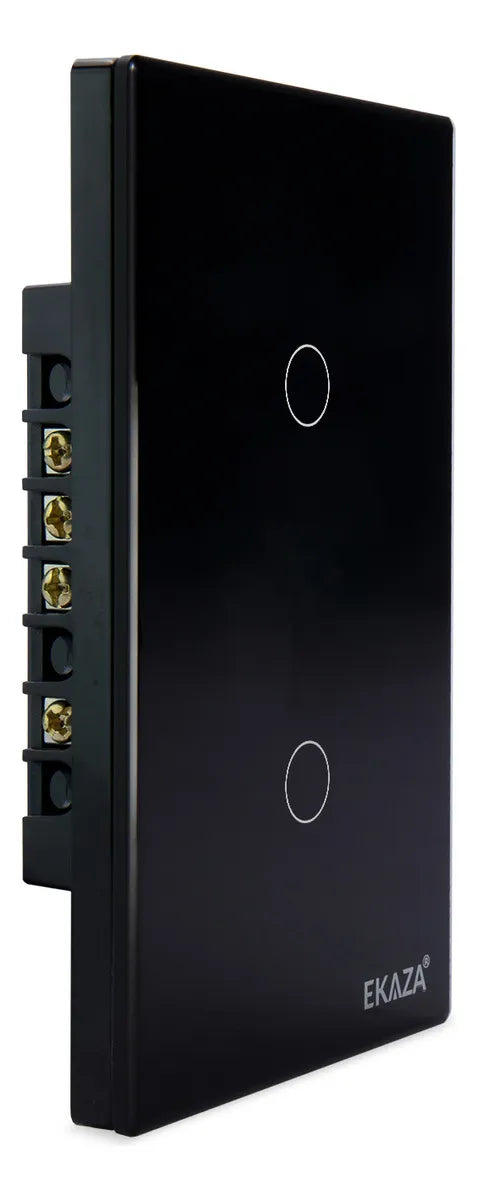 Interruptor De Luz Inteligente Ekaza Zigbee 2 Teclas Touch 4x2 Cor Preto 10A 110/220V
