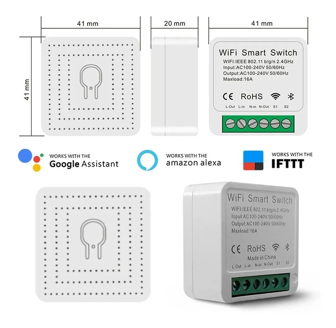 Interruptor Smart Switch Relé Inteligente Wi-Fi 16A DIY