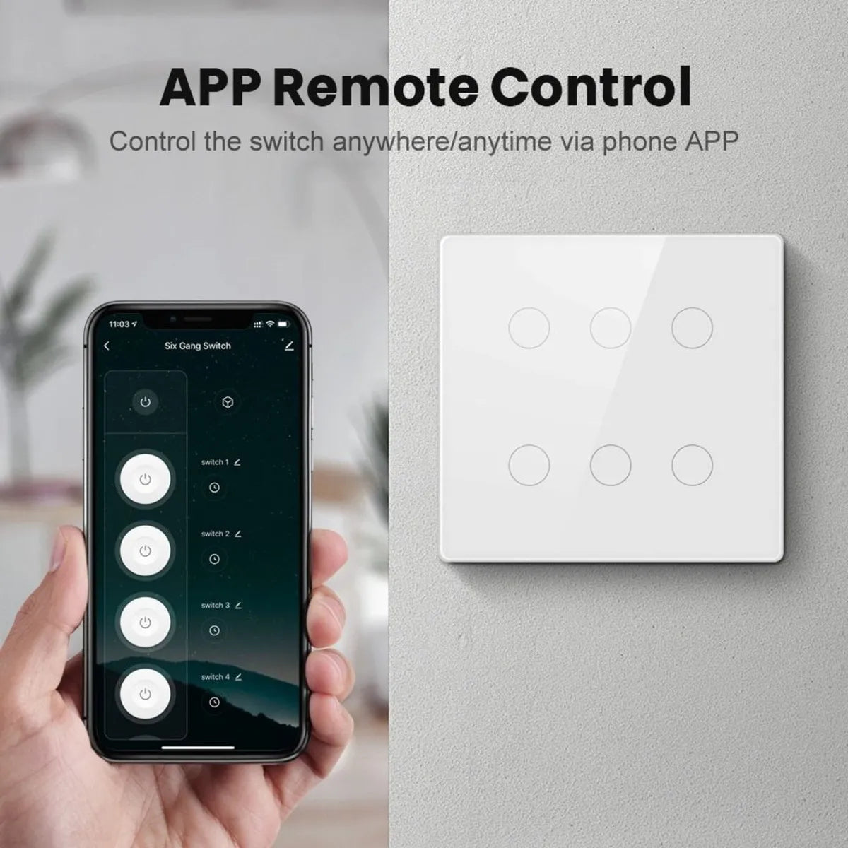 Interruptor De Luz Inteligente NovaDigital Zigbee 4 Teclas Touch 4x4 Cor Preto 10A 110/220V