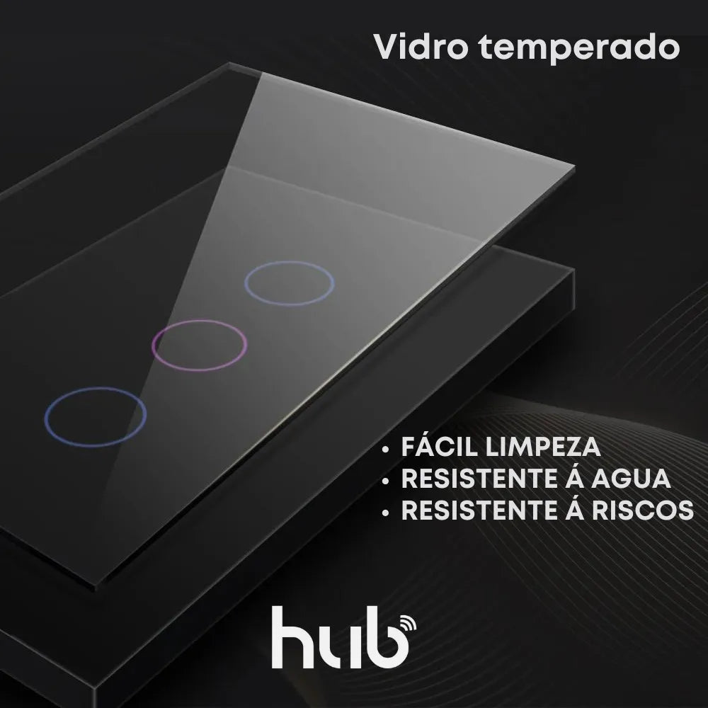 Interruptor De Luz Inteligente Ekaza Zigbee 1 Teclas Touch 4x2 Cor Branco/Preto 10A 110/220V