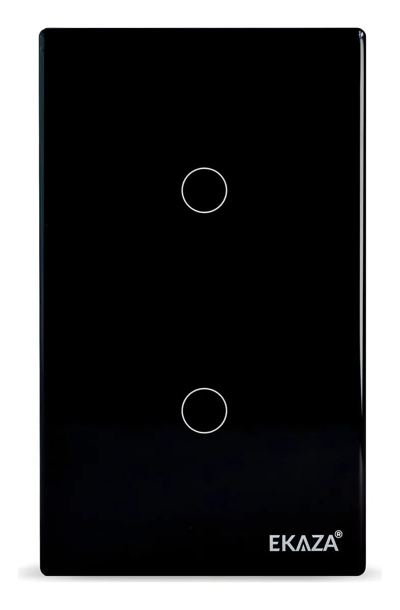 Interruptor De Luz Inteligente Ekaza Zigbee 2 Teclas Touch 4x2 Cor Preto 10A 110/220V