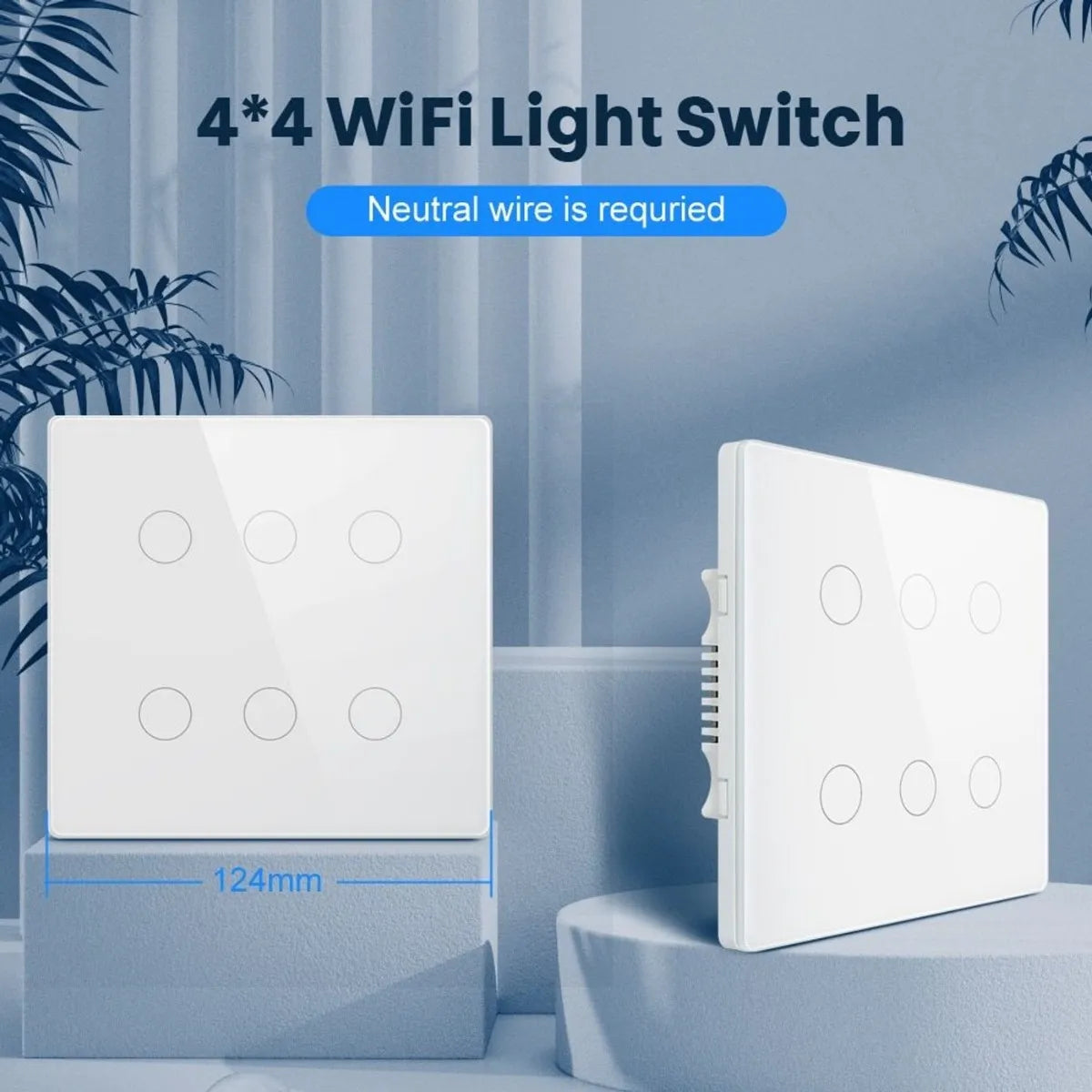 Interruptor De Luz Inteligente NovaDigital Zigbee 4 Teclas Touch 4x4 Cor Preto 10A 110/220V
