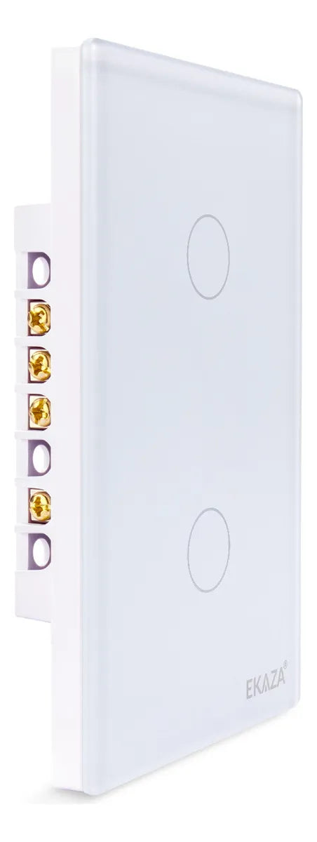 Interruptor De Luz Inteligente Ekaza Zigbee 2 Teclas Touch 4x2 Cor Branco 10A 110/220V