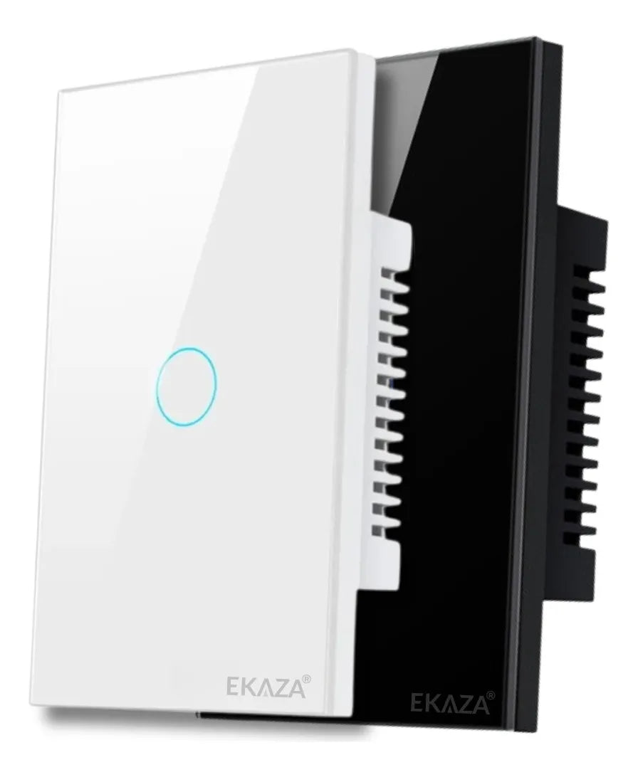 Interruptor De Luz Inteligente Ekaza Zigbee 1 Teclas Touch 4x2 Cor Branco/Preto 10A 110/220V