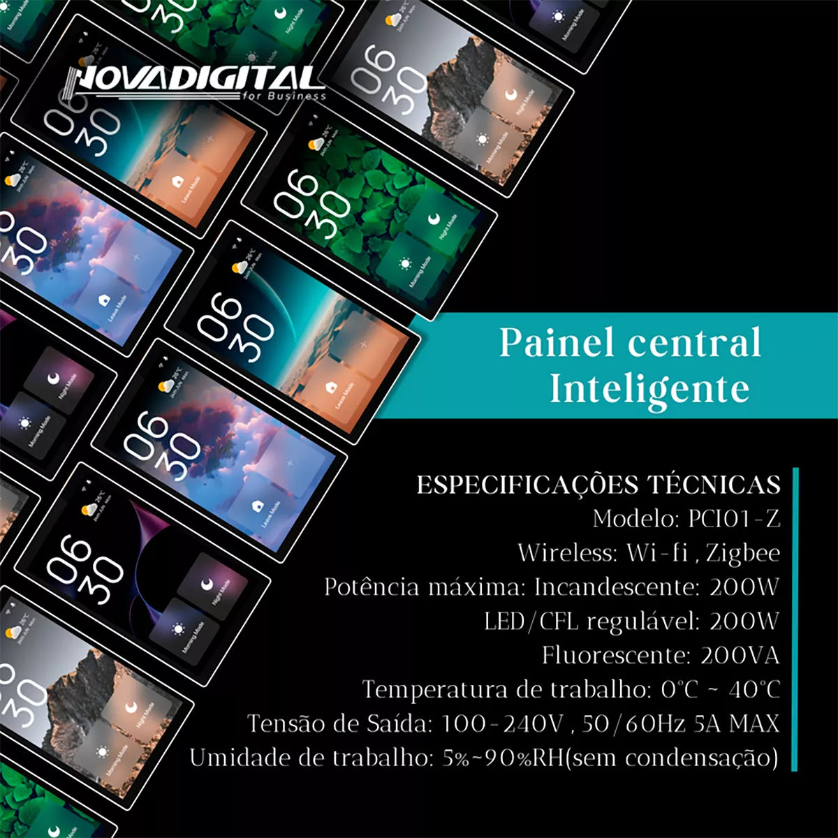 Painel central inteligente Novadigital