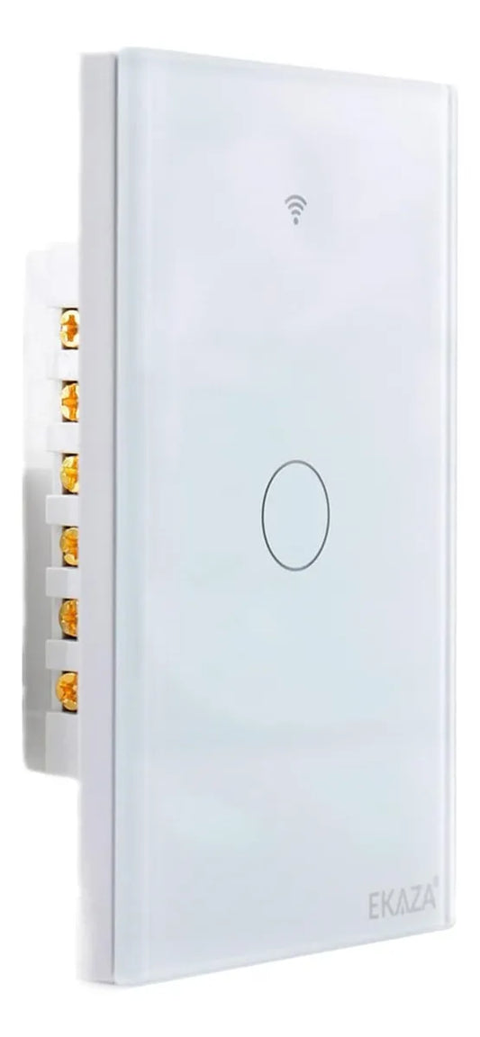 Interruptor De Luz Inteligente Ekaza Zigbee 1 Teclas Touch 4x2 Cor Branco/Preto 10A 110/220V