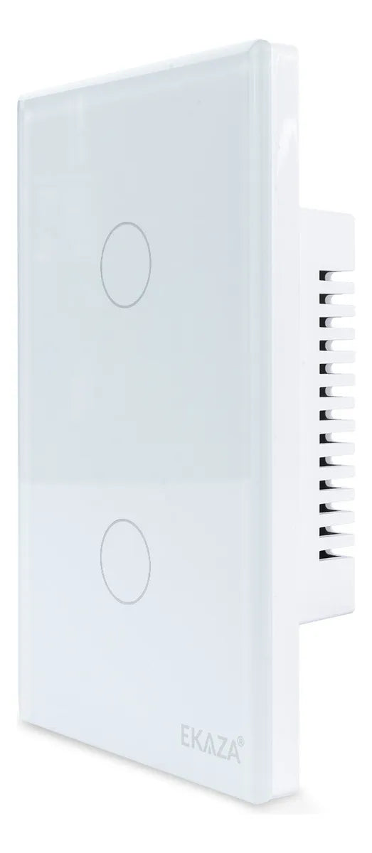 Interruptor De Luz Inteligente Ekaza Zigbee 2 Teclas Touch 4x2 Cor Branco 10A 110/220V