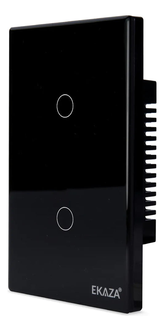 Interruptor De Luz Inteligente Ekaza Zigbee 2 Teclas Touch 4x2 Cor Preto 10A 110/220V