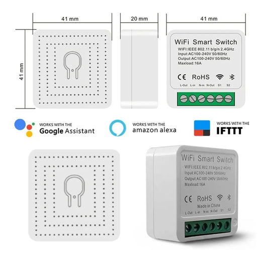 Interruptor Smart Switch Relé Inteligente Wi-Fi 16A DIY