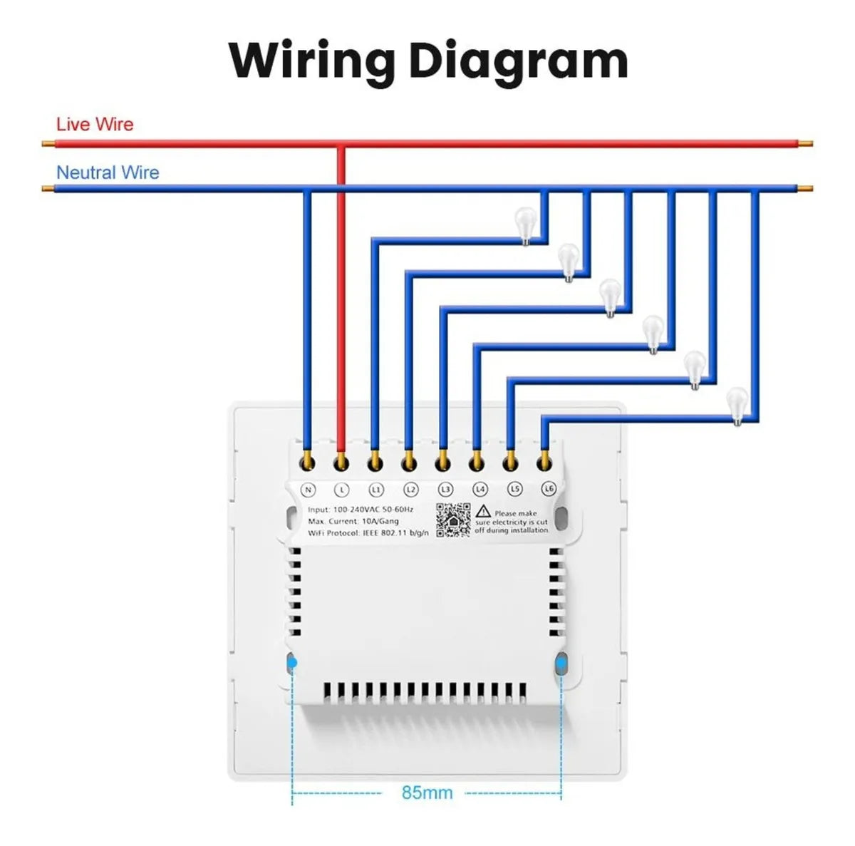 Interruptor De Luz Inteligente NovaDigital Zigbee 4 Teclas Touch 4x4 Cor Preto 10A 110/220V