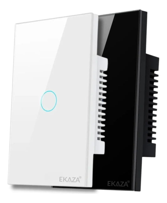 Interruptor De Luz Inteligente Ekaza Zigbee 1 Teclas Touch 4x2 Cor Branco/Preto 10A 110/220V